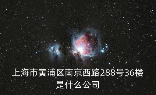 上海市黃浦區(qū)任偉峰簡歷，上海市黃浦區(qū)南京西路288號36樓是什么公司