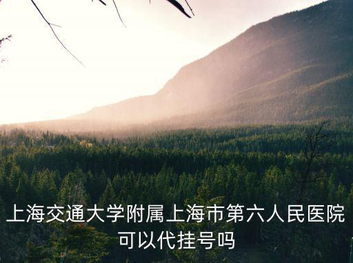 上海交通大學附屬上海市第六人民醫院可以代掛號嗎