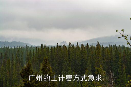 廣州的士計(jì)費(fèi)方式急求