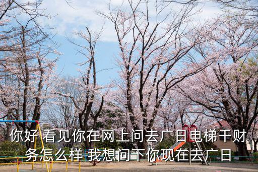 你好 看見你在網上問去廣日電梯干財務怎么樣 我想問下你現在去廣日