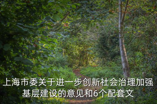 上海市委關于進一步創新社會治理加強基層建設的意見和6個配套文