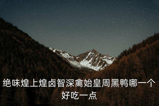 絕味煌上煌鹵智深禽始皇周黑鴨哪一個好吃一點