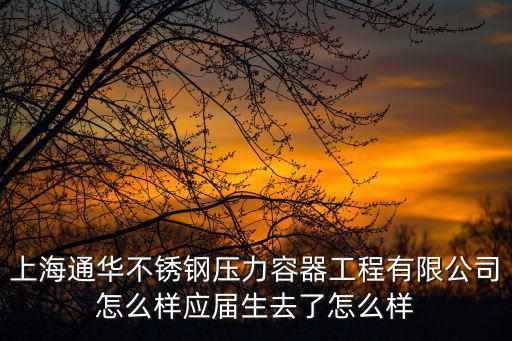 上海通華不銹鋼壓力容器工程有限公司怎么樣應(yīng)屆生去了怎么樣