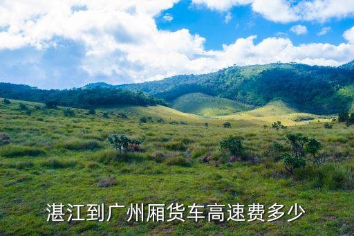 湛江到廣州廂貨車高速費多少