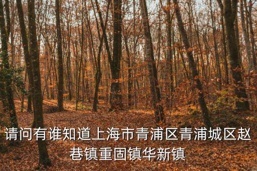 請問有誰知道上海市青浦區青浦城區趙巷鎮重固鎮華新鎮