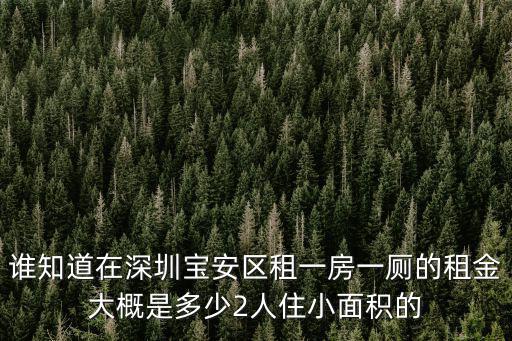 誰知道在深圳寶安區(qū)租一房一廁的租金大概是多少2人住小面積的