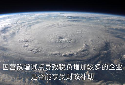 重慶市財政局朱維，因營改增試點導(dǎo)致稅負(fù)增加較多的企業(yè)是否能享受財政補助