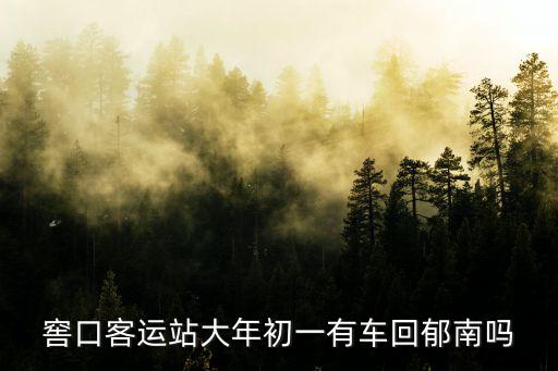 窖口客運(yùn)站大年初一有車回郁南嗎