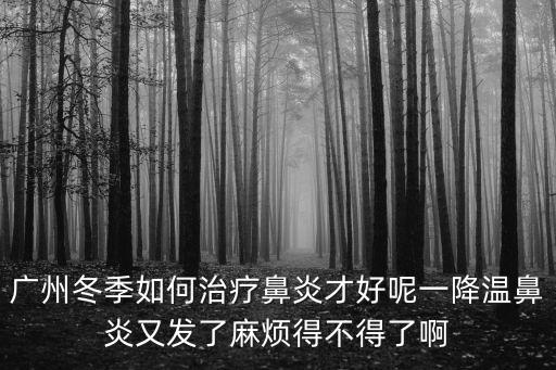 廣州冬季如何治療鼻炎才好呢一降溫鼻炎又發了麻煩得不得了啊