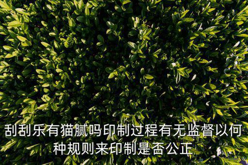 刮刮樂有貓膩嗎印制過程有無監督以何種規則來印制是否公正