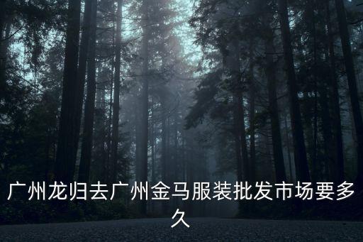 廣州龍歸去廣州金馬服裝批發市場要多久