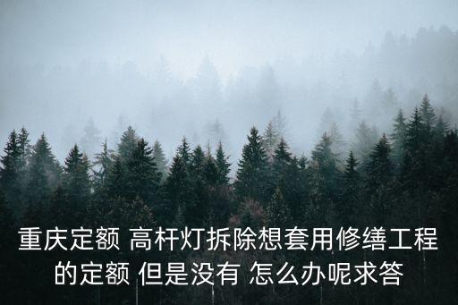 重慶市燈桿拆除定額，北京路燈燈桿拆除怎么套定額