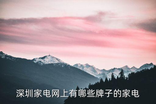 深圳家電網(wǎng)上有哪些牌子的家電
