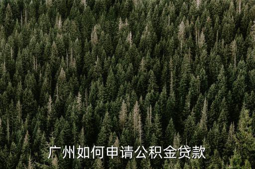 廣州如何申請公積金貸款