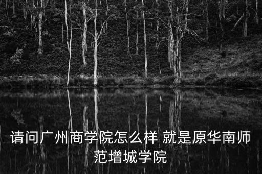 請問廣州商學院怎么樣 就是原華南師范增城學院