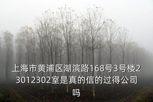 上海市黃浦區(qū)湖濱路168號3號樓23012302室是真的信的過得公司嗎