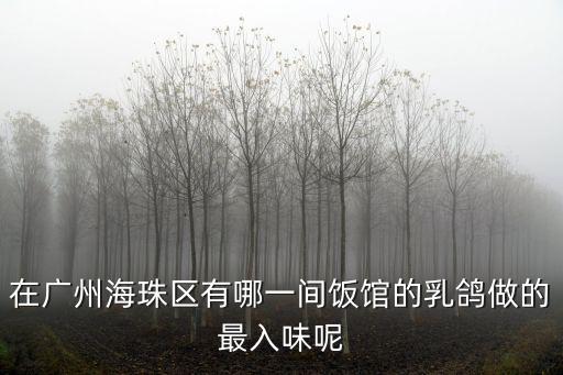 在廣州海珠區有哪一間飯館的乳鴿做的最入味呢