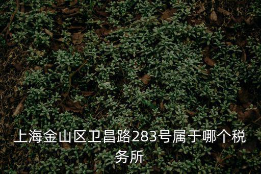 上海金山區衛昌路283號屬于哪個稅務所