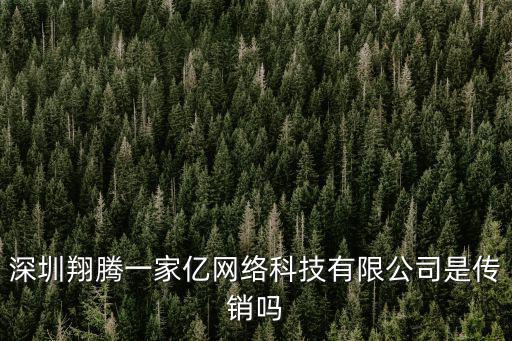 深圳翔騰一家億網絡科技有限公司是傳銷嗎