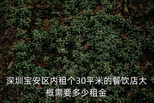 深圳寶安區(qū)內(nèi)租個30平米的餐飲店大概需要多少租金