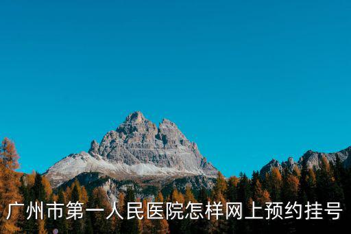 廣州市第一人民醫(yī)院怎樣網(wǎng)上預(yù)約掛號(hào)