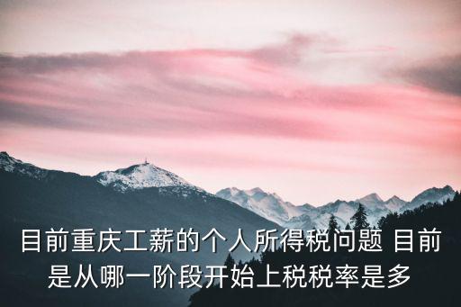 目前重慶工薪的個人所得稅問題 目前是從哪一階段開始上稅稅率是多