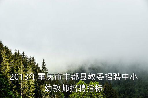 2013年重慶市豐都縣教委招聘中小幼教師招聘指標