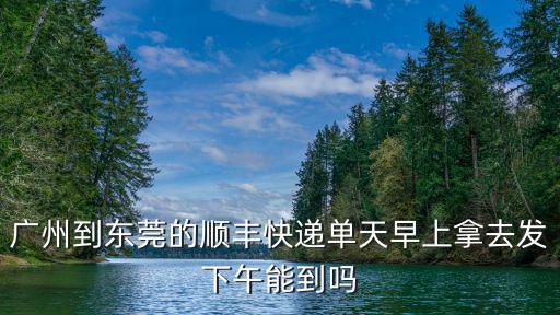東莞到廣州的順豐單號，廣州到東莞的順豐快遞單天早上拿去發下午能到嗎