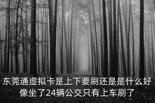 東莞通虛擬卡是上下要刷還是是什么好像坐了24輛公交只有上車刷了