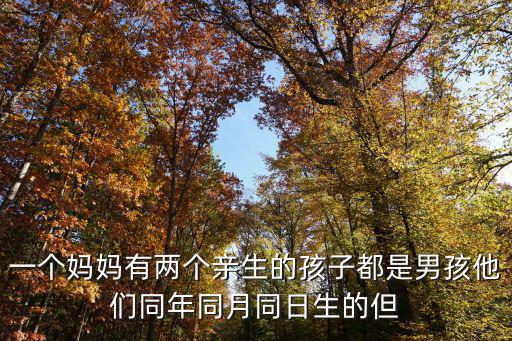 深圳三胞胎媽媽楊莉，兩兄弟同年同月同日出生且是同父同母但不是雙胞胎