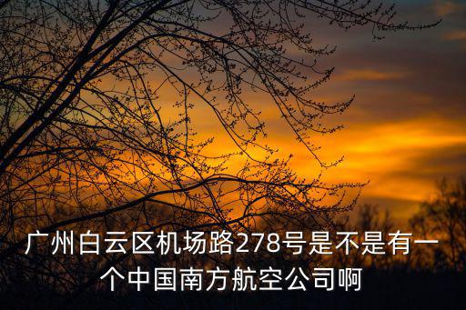 廣州白云區機場路278號是不是有一個中國南方航空公司啊