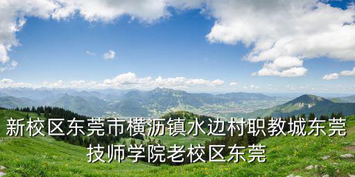 新校區(qū)東莞市橫瀝鎮(zhèn)水邊村職教城東莞技師學(xué)院老校區(qū)東莞