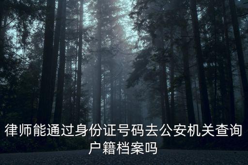 律師能通過身份證號碼去公安機關查詢戶籍檔案嗎