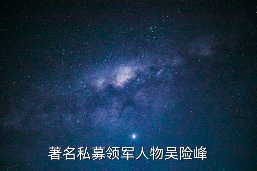 著名私募領(lǐng)軍人物吳險(xiǎn)峰