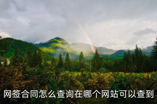 網(wǎng)簽合同怎么查詢在哪個網(wǎng)站可以查到