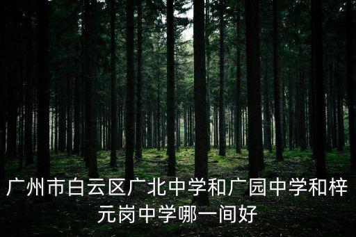 廣州市白云區廣北中學和廣園中學和梓元崗中學哪一間好