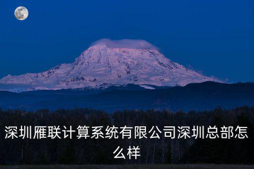深圳雁聯計算系統有限公司深圳總部怎么樣