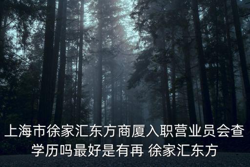 上海市徐家匯東方商廈入職營業(yè)員會查學(xué)歷嗎最好是有再 徐家匯東方