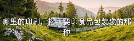 哪里的印刷廠招工要印食品包裝袋的那種