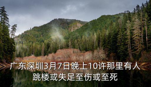 廣東深圳3月7日晚上10許那里有人跳樓或失足至傷或至死