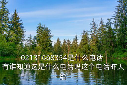 02131668354是什么電話 有誰(shuí)知道這是什么電話嗎這個(gè)電話昨天給