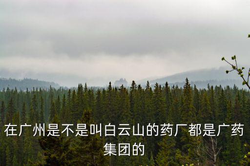 在廣州是不是叫白云山的藥廠都是廣藥集團的