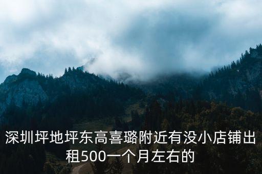 深圳坪地坪東高喜璐附近有沒小店鋪出租500一個月左右的
