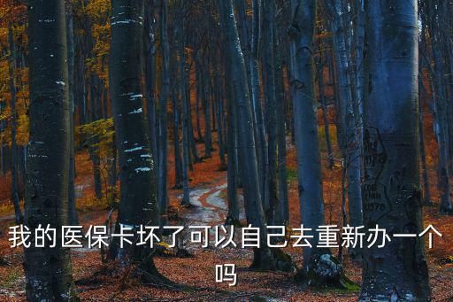我的醫保卡壞了可以自己去重新辦一個嗎