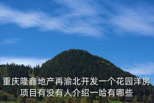 重慶市園丁夢苑項目介紹，重慶隆鑫地產再渝北開發一個花園洋房項目有沒有人介紹一哈有哪些