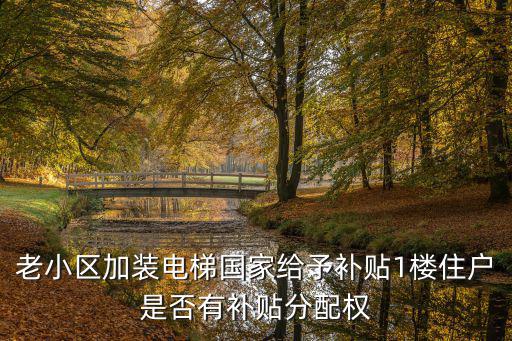 老小區(qū)加裝電梯國(guó)家給予補(bǔ)貼1樓住戶(hù)是否有補(bǔ)貼分配權(quán)