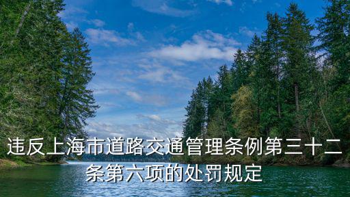 違反上海市道路交通管理條例第三十二條第六項的處罰規定