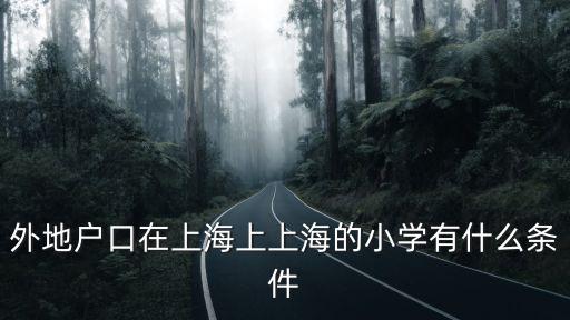 外地戶口在上海上上海的小學(xué)有什么條件