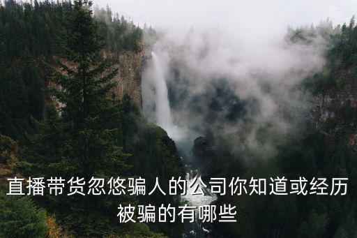 直播帶貨忽悠騙人的公司你知道或經(jīng)歷被騙的有哪些