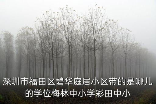 深圳市福田區(qū)碧華庭居小區(qū)帶的是哪兒的學(xué)位梅林中小學(xué)彩田中小
